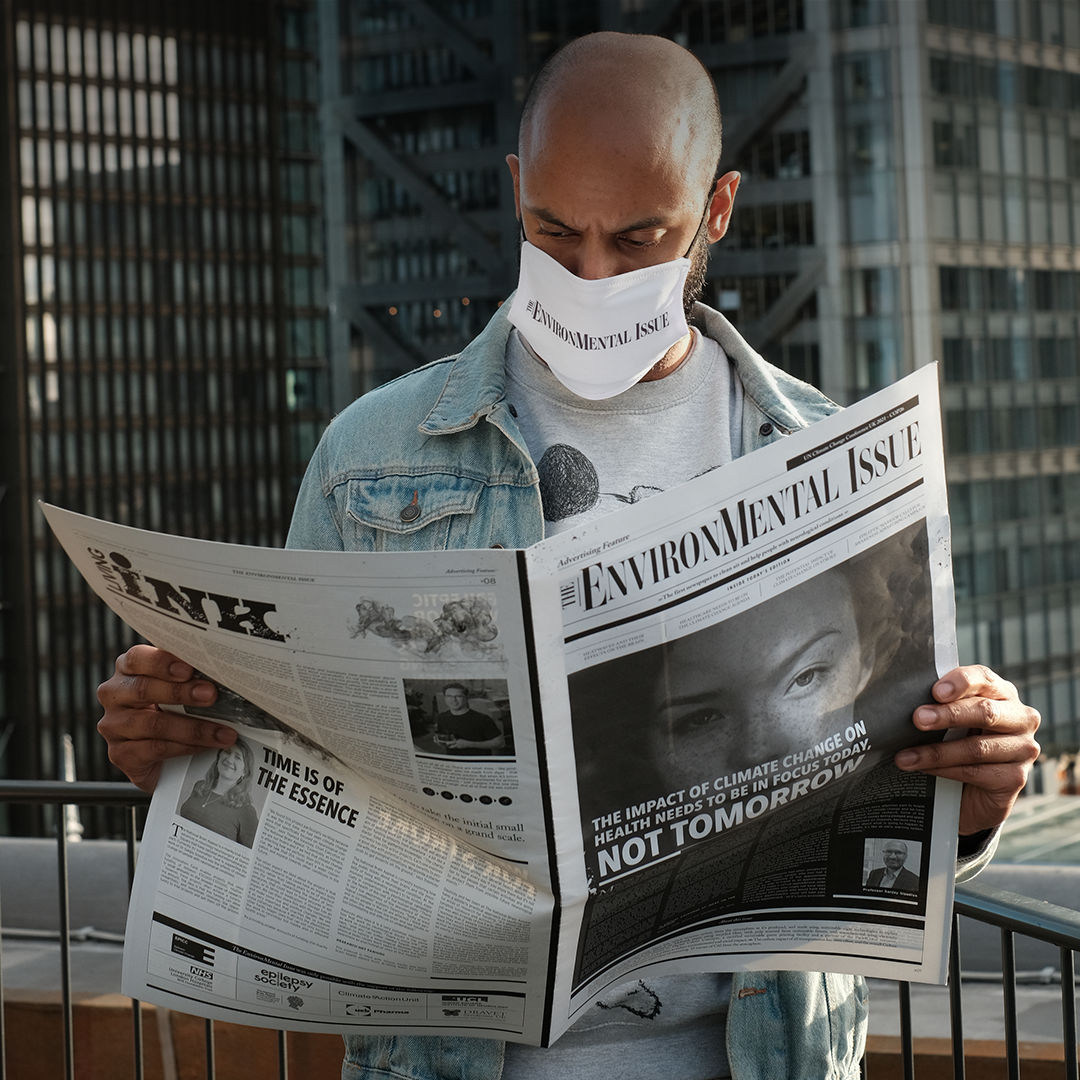 Man reading newspaper for award-winning healthcare advertising agency campaign